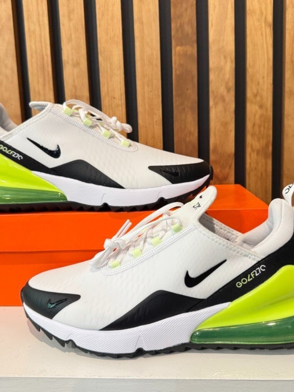 SIZE 9.5 MENS - Nike Air Max 270 Golf White Black Volt Tour CK6483-105 BRAND NEW
